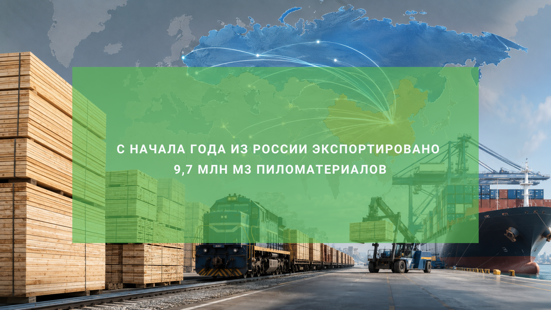 С начала года из России экспортировано более 9 миллионов кубометров пиломатериалов